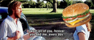 the notebook,hungry,burger,food,memes,ryan gosling,cheeseburger,i want all of you