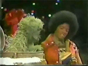 oscar the grouch,photoset,michael jackson,muppets,sesame street,1970s,unknown year