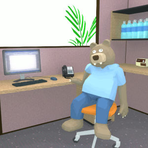 bored,office,bear,spin,chair,boring,over it,cubicle