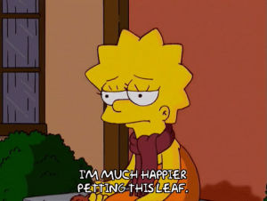 lisa simpson,sad,episode 9,season 15,shadow,leaf,15x09