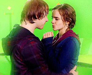 hermione,emma watson,harry potter,rupert grint,kiss,ron