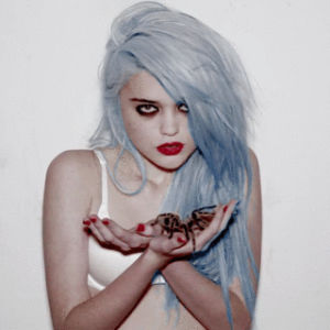 psichopath,spider,hair color,creepy,nature,insane,goth,blue hair