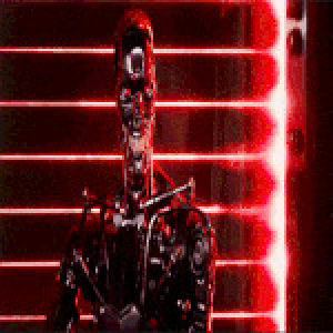 Gif t. T800 гиф. Терминатор t 800 gif. Экран включения Терминатора. Терминатор держится за забор анимация.