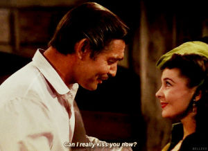 gone with the wind,vivien leigh,clark gable,film,kiss