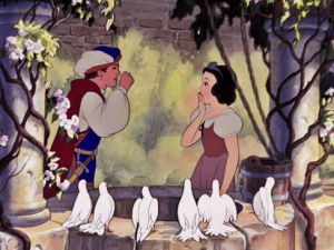 snow white and the seven dwarfs,wishing well,love,couple,birds,well,wish