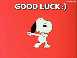 good luck,snoopy,best wishes
