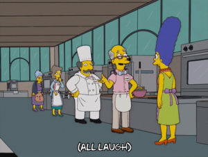 helen lovejoy,food,marge simpson,episode 2,laughing,season 16,cooking,agnes skinner,chief,16x02