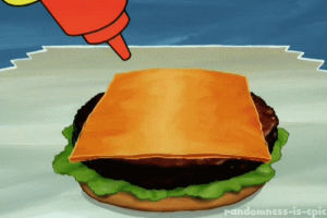 spongebob,fast food,heart,hamburger,love,delicious,meat