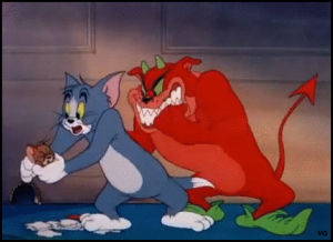 tom and jerry,devil,heavenly puss,mouse,joseph barbera,william hanna,cat,animation,vintage,cartoon,comics,1940s,1948,fred quimby