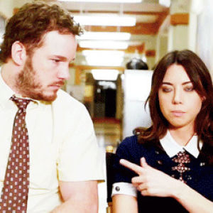 aubrey plaza,parks and recreation,parks and rec,chris pratt,april ludgate,andy dwyer