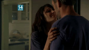 kiss,kissing,house and cuddy,house md,love,house,hugh laurie,nerd