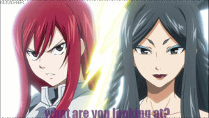 erza scarlet,minerva,fairy tail,of course,at you,both of you