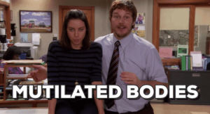 aubrey plaza,season 4,episode 5,halloween,parks and recreation,parks and rec,april ludgate,mutliated bodies