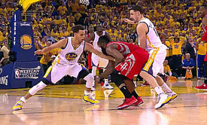 james harden,stephen curry,golden state warriors,klay thompson,basketball,nba,nba playoffs,awesome nba moments