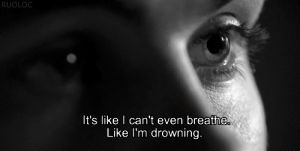 drowning,black and white,sad,depression,tears,depressed,breathe