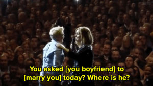 music,love,mic,adele,relationships,proposal,connections,marriage proposal,adele concert,i know who and what i am