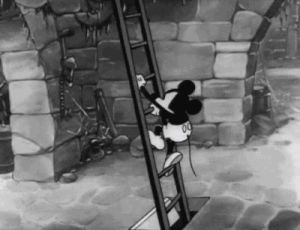 30s,climb,mickey mouse,halloween,the mad doctor,disney,1930s,climbing,ladder,1933