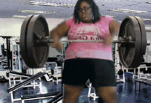 gym,big girl,dumbells,fast motion