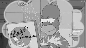 homer simpson,black and white,pizza,cartoons,shower