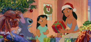 lilo and stitch,present,christmas present,happy,christmas,excite
