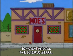 homer simpson,season 9,episode 16,beer,bar,cheers,barney gumble,outside,9x16,moes