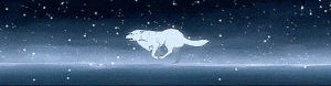 wolf,running wolf,wolfs rain,anime,snow,kiba