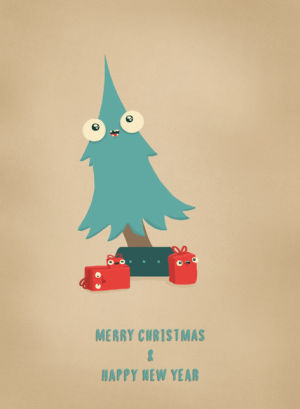 merry christmas,christmas,happy new year,animation,cute,christmas present,christmas tree,funny,present,lisa vertudaches,sill