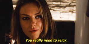 chill out,mila kunis,chewing gum,movies,beautiful,chill,flawless,black swan,brunette,you need to relax