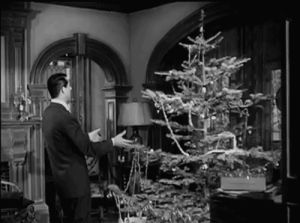 cary grant,black and white,christmas,vintage,holiday,christmas tree