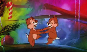 chip and dale,happy,christmas,excited,happy dance