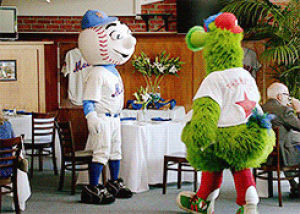 phillie phanatic,mets,phillies,mr met,oh its on bitches