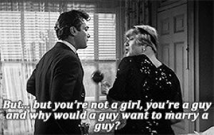 tony curtis,jack lemmon,film,black and white,some like it hot,billy wilder