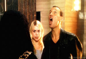 dr who,christopher eccleston,tv,reaction,angry,what,actors,oh snap