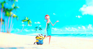 gru,lucy wilde,minions,the minions,slow motion,minion,despicable me 2,movies,beach,despicable me
