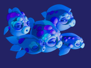 fish,blue,3d animation,deep sea,dlgnce,stuart wade,fishies,3d illustration,loop