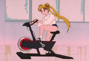 girl,sailor moon,80s,kawaii,exercise,working out,anime