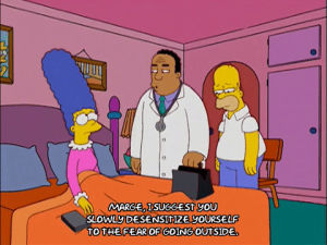 homer simpson,marge simpson,episode 4,season 14,doctor,sick,14x04,in bed,layed out,dr hibbert