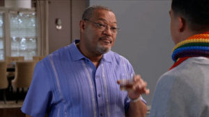 drinking,blackish,pops,laurence fishburne,sipping,take a drink,earl johnson,taking a drink