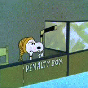 snoopy,hockey,angry,peanuts,frustrated,yelling,penalty box