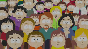 south park,scared,crowd,concerned,speechless