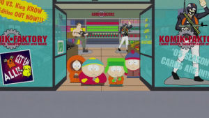 eric cartman,excited,stan marsh,kyle broflovski,mad,kenny mccormick,annoyed,cards