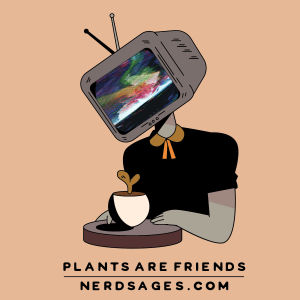robot,tv,plants,plants are friends