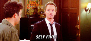 neil patrick harris,self five,how i met your mother,barney stinson,clapping,high five,himym,self fiving