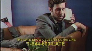 lovey,stephen colbert,wink,late show,adam brody,hotline,hey girl,u up,the late show celebrity chatline