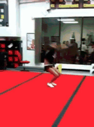 back handspring,hit a wall,gymnastics,fail,flip,backflip,whoops,watch out for that