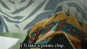 death note,light yagami,potato chip,ryuk,anime,shinigami