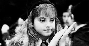 hermione granger,harry potter,bored,clapping