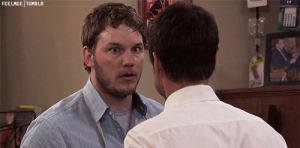 chris pratt,reaction,parks and recreation,andy dwyer
