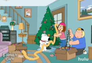 family guy,chris griffin,tv,christmas,perfect,hulu,brian griffin,meg griffin,tree decorating