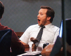 omg,surprised,surprise,shocked,oh my god,shock,parks and recreation,andy dwyer